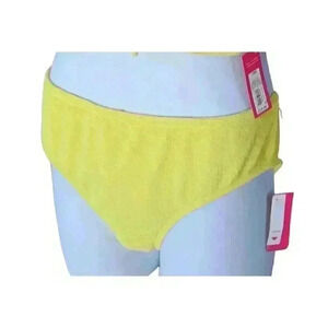 Xhilaration Womens Plus Bikini Bottoms Size 20W/22W Yellow Textured NWT